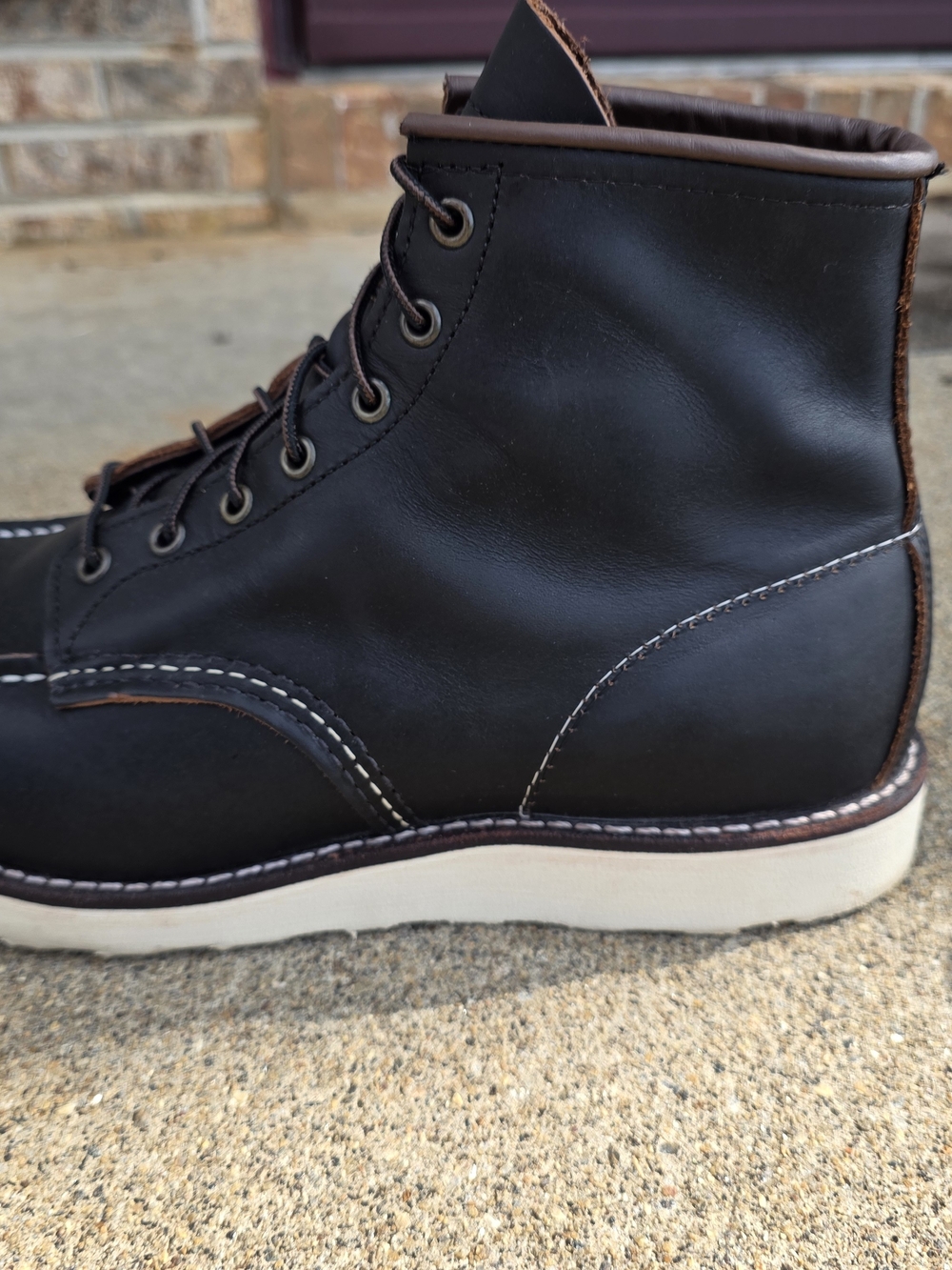 Red Wing Classic Moc Toe Wedge Sole Black Prairie Leather - Men's 13 / 8849 - Picture 3 of 10